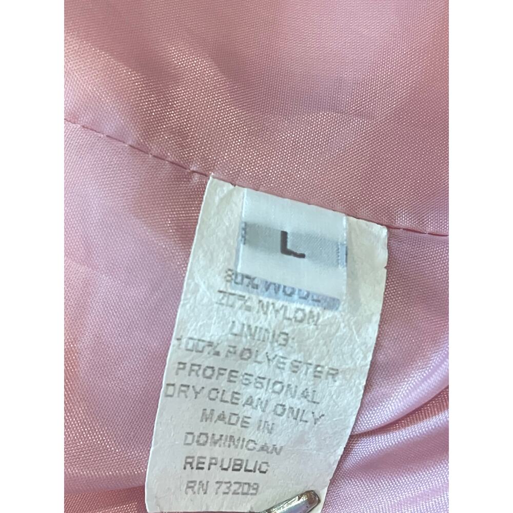 Marvin Pink Wool Pea Coat Size L Vintage Preppy - Picture 3 of 5
